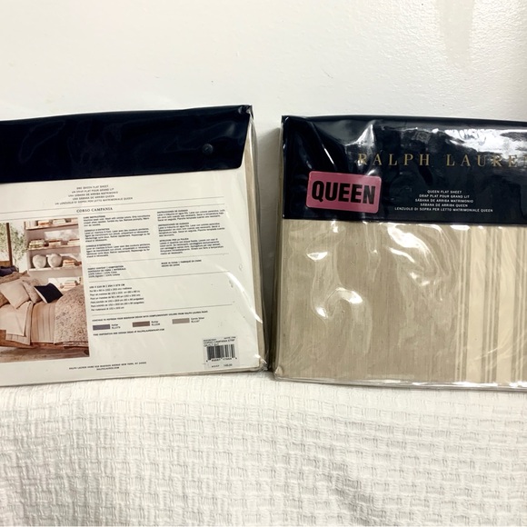 Vintage Ralph Lauren corso compañía stripes queen
flat sheet natural cream - Picture 8 of 13